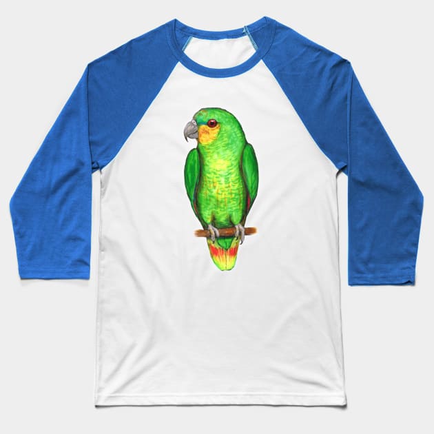 Orange winged amazon parrot Baseball T-Shirt by Bwiselizzy